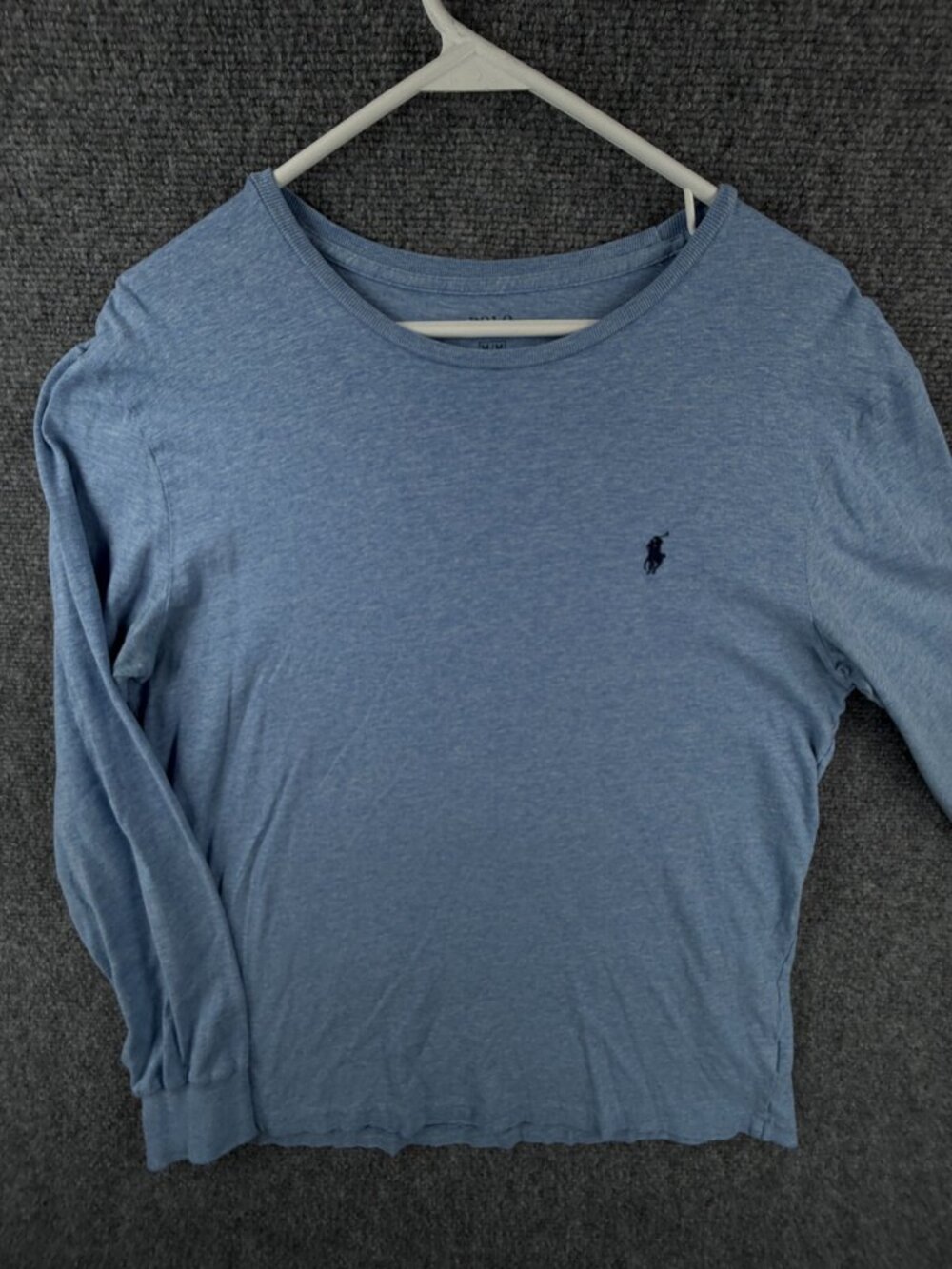 Polo Ralph Lauren Men Long Sleeve T Shirt Adult Pony Logo Medium Blue Cotton